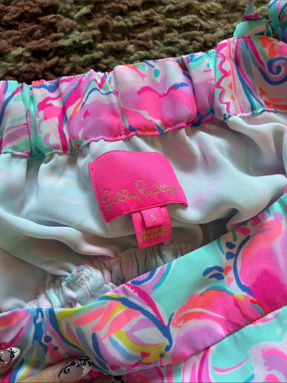 Lilly Pulitzer Pink & Aqua Floral Maxi Sundress - Picture 2 of 2